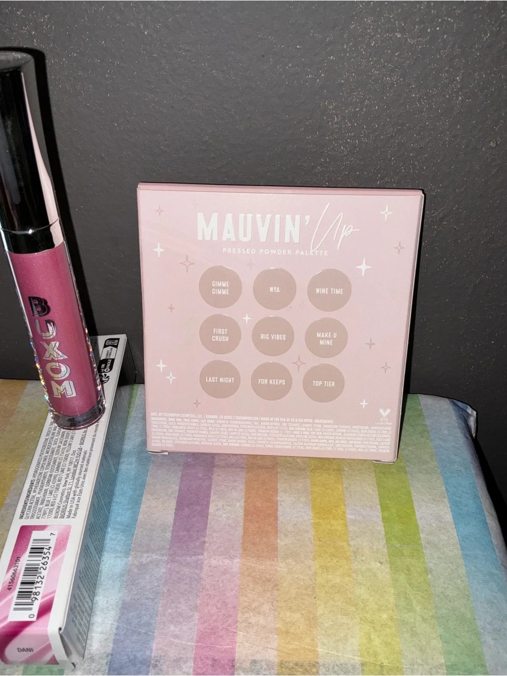 ColourPop Mauvin' Up eyeshadow palette w/Buxom plumping lip polish